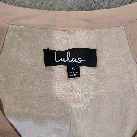 Lulus listeing blush Pink Wrap Maxi Dress With Ruffle Sleeves & V-Neckline Sz S - Picture 6 of 9